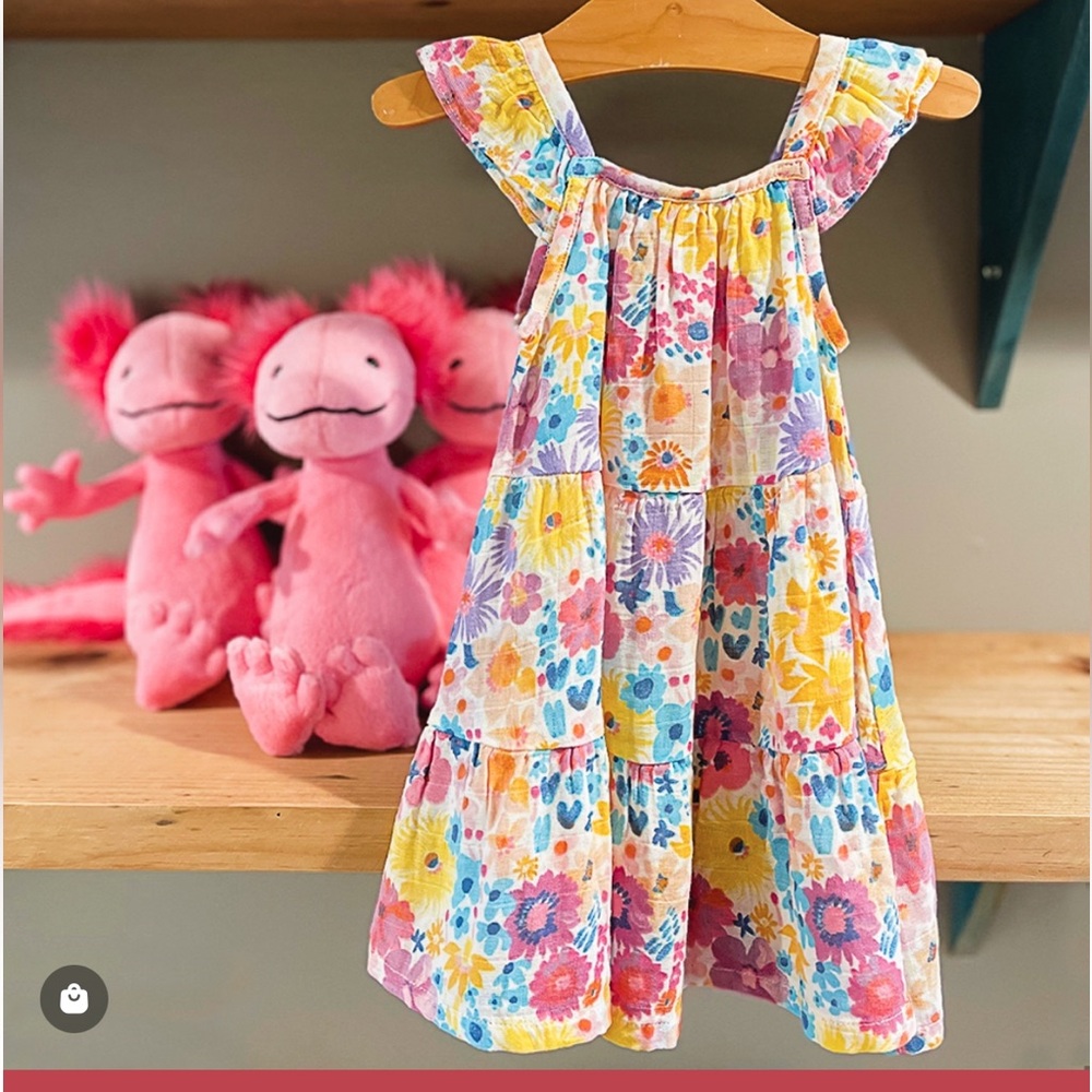 Angel Dear painty bright floral twirly sun dress